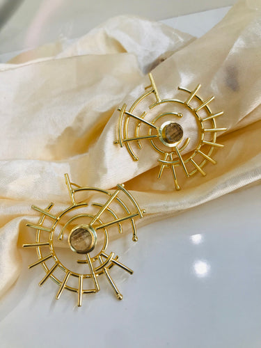 Brass Wheel Earrings